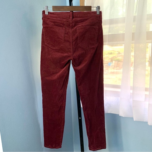 J. Crew Burgundy Velvet Stretch Pants - Picture 6 of 7